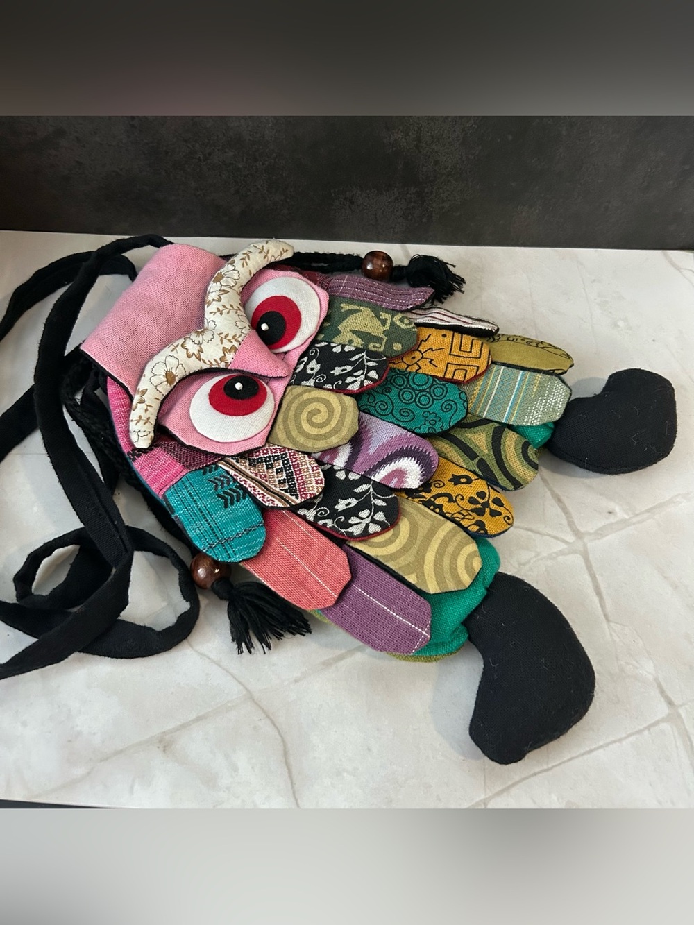 Colorful Multi-Pattern Owl Crossbody Bag